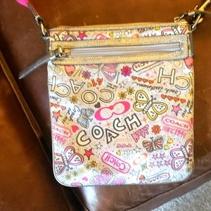 CROSS BODY SL COACH PURSE, PINK WITH A SMALL WALLET